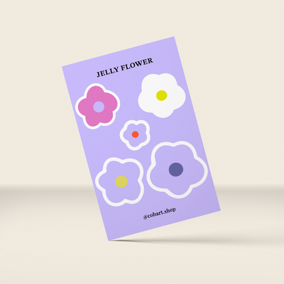 Jelly flower 3d sticker translucent